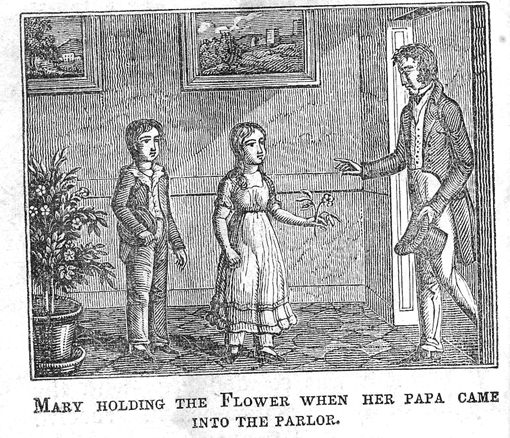 Mary holding the flower